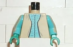 Torso SW Vest with Sky Blue Shirt Pattern (Greedo) / Sky Blue Arms Printed / Dark Turquoise Hands