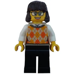 Tan Torso, Sweater, Black Legs, Reddish Brown Hair