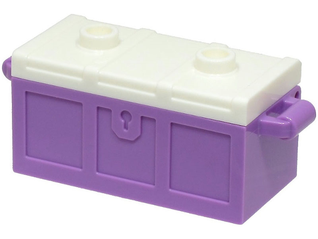 Lego Container, Treasure Chest with Slots in Back and White Flat Lid (4738a / 80835)
