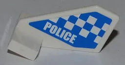 Tail Shuttle, Small with 'POLICE' and Blue and White Checkered Pattern on Both Sides (Stickers) - Set 4440