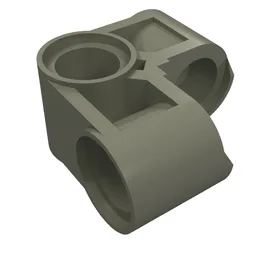 Technic Pin Connector Perpendicular 2 x 2 Bent / Dark Gray