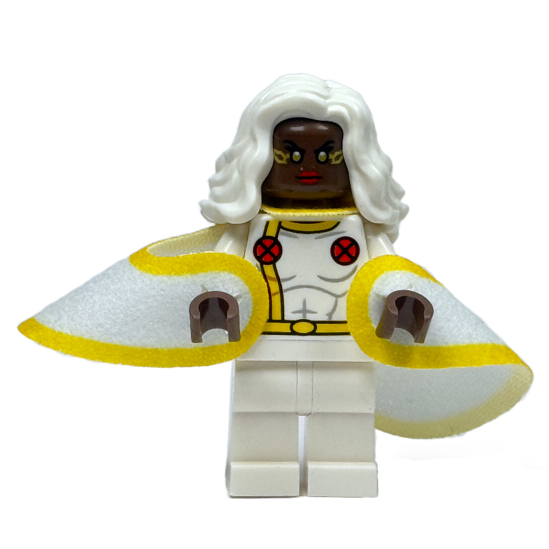 Lego Storm, White Suit, Umber Brown Head