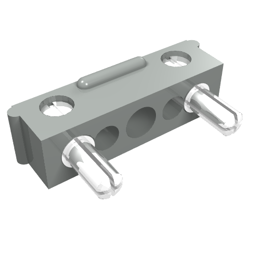Lego Electric Connector, 2 Way Male Squared Wide Short [Complete Assembly] / Light Gray