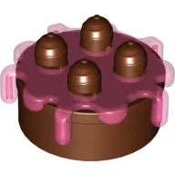Duplo Food Cake with Trans Dark Pink Frosting / Reddish Brown