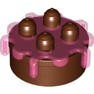 Lego Duplo Food Cake with Trans Dark Pink Frosting / Reddish Brown