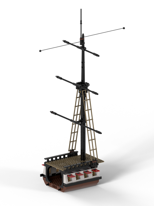 Lego 21322 MOD, Black Seas Barracuda extension with 3rd mast