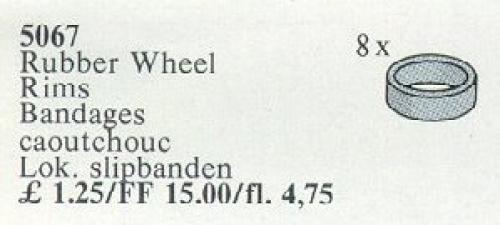 Lego Rubber Wheel Rims, Grey