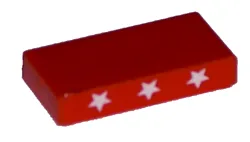Tile 1 x 2 with Three Stars Pattern on both edges (Stickers) - Set 5591