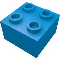 Brick 2 x 2 without Inside Ridges / Blue