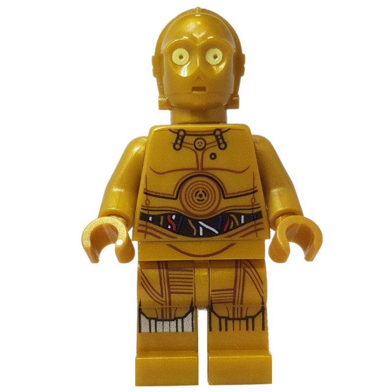 Lego C-3PO, Pearl Gold, Colorful Wires, Printed Legs