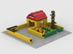 Barn with vergetable garden