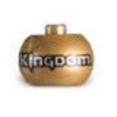Lego Pen Bead, Round Orb with 'KNIGHTS KINGDOM' Print / Pearl Gold