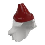 Lego Hair and Hat, Long Wavy Hair, Dark Red Hat pattern