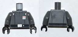 Torso SW Imperial Officer 1 (Commander) with Black Belt Pattern / Dark Bluish Gray Arms / Black Hands
