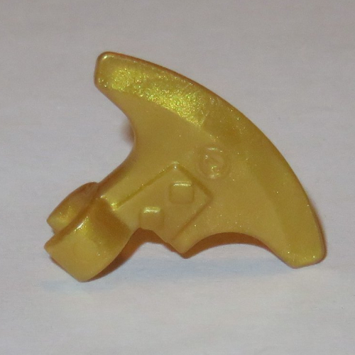 Lego Weapon Axe Head, Clip-on (Viking) [Thin Clip] / Pearl Gold