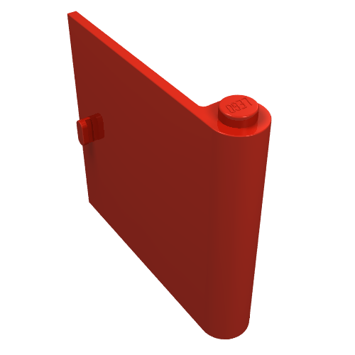 Lego Door 1 x 5 x 4 Right / Red
