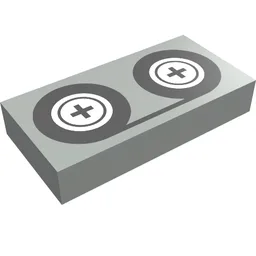 Tile 1 x 2 with Video Tape and Reels Print / Light Gray