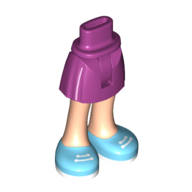Lego Minidoll Hips and Short Skirt Medium Azure Shoes, White Laces [Thin Hinge] / Magenta