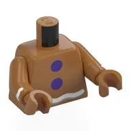 Torso, Gingerbread, Dark Purple Gumdrops, White Icing Print, Medium Nougat Arms, Medium Nougat Hands / Medium Nougat