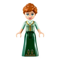 Anna - Sand Green and Dark Green Dress, Closed Mouth