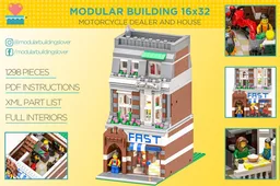 MODULAR BUILDING LEGO - Motorcycle Dealer and House