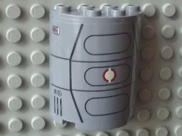 Cylinder Half 2 x 4 x 4 with SW Escape Pod Pattern (Sticker) - Set 8039