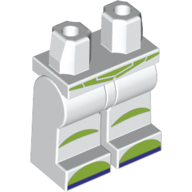 Lego Hips and White Legs with Lime Boots and Belt Print (Buzz Lightyear) / White