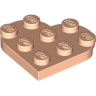 Lego Plate Angled 3 x 3 with Heart Shape / Light Nougat