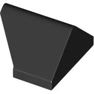 Brick Sloped 45° 2 x 1 Double / Inverted with Bottom Stud Holder / Black