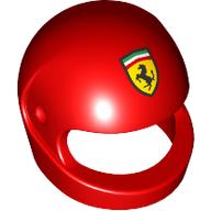 Lego Helmet, Standard with Ferrari Logo print / Red