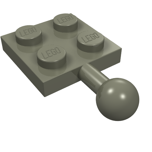 Lego Plate 2 x 2 with Towball / Dark Gray