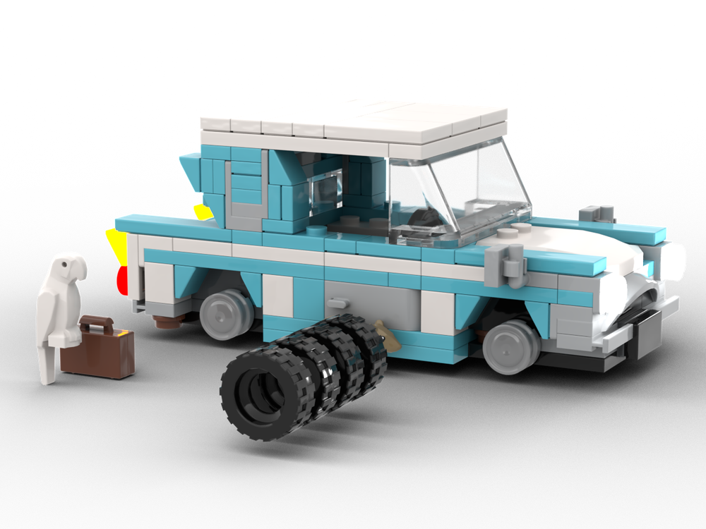 Lego Flying Ford Anglia without Harry Potter parts