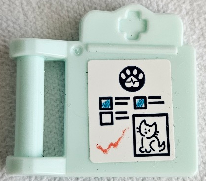 Lego Friends Accessories Medical Clipboard with Bar Handle with Check Boxes, Paw Print and Cat Pattern (Sticker) - Set 41446