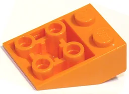 Brick Sloped Inverted 33° 3 x 2, Connections between Studs, Ovoid Bottom Pin / Orange