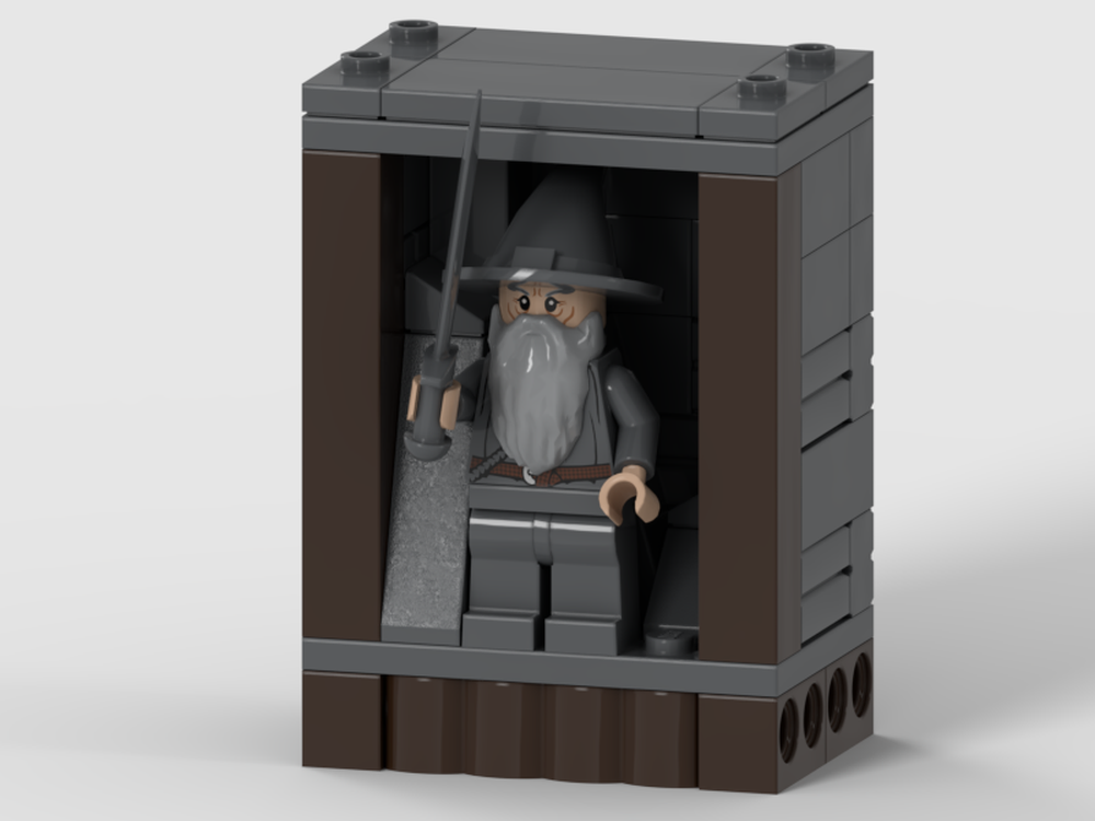 Lego gandalf minifigure dol guldur display stand