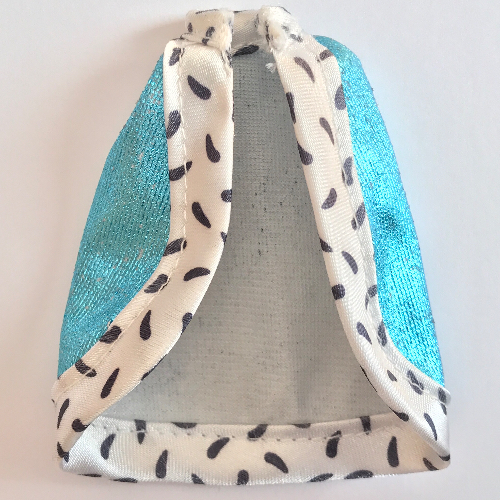 Lego Belville, Cloak for King with White and Black Satin Trim and Stiff Collar / Sky Blue