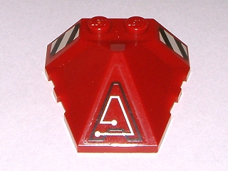 Lego Wedge 4 x 4 x 1 1/3 Pyramid Center with Stripes and Exo-Force Circuitry Right Pattern B (Stickers) - Set 7705