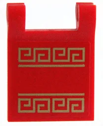 Flag 2 x 2 Square with Flared Edge with Gold Lines and Ornamental Border Pattern (Sticker) - Set 31131