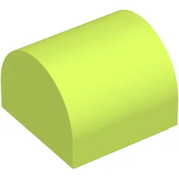 Brick Curved 1 x 1 x 2/3 Double Curved Top, No Studs / Lime