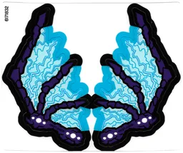 Plastic Wings with Dark Purple Bony Spines and Light Aqua Electric Veins Pattern, Sheet of 2