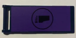 Flag 7 x 3 with Bar Handle with Foot in Black Circle on Dark Purple Background Pattern (Sticker) - Set 79122