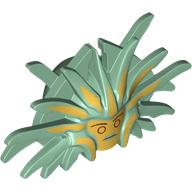 Lego Mask, Lady Of Pain with Spikes, Gold Face, Streaks print / Sand Green
