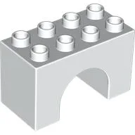 Duplo Brick 2 x 4 x 2 Arch / White