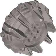 Lego Wheel Hard Plastic with Small Cleats and Flanges / Flat Silver