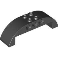 Lego Brick Curved 2 x 8 x 2 Double / Black