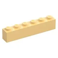 Brick 1 x 6 / Light Yellow