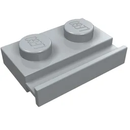Plate Special 1 x 2 with Door Rail / Light Bluish Gray