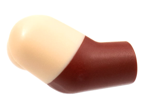 Lego Arm, Right with Molded Light Nougat Short Sleeve  Pattern / Dark Red
