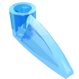 Technic Tooth 1 x 3 with Axle Hole [Rounded Underside] / Trans-Medium Blue
