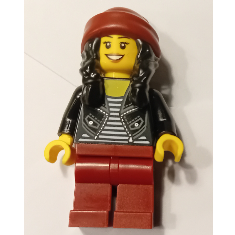Lego Black Torso, Dark Red Legs, Dark Red Beanie